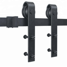 Home Wood Door Barn 6 FT Black Modern Antique Style Sliding Hardware Closet Set